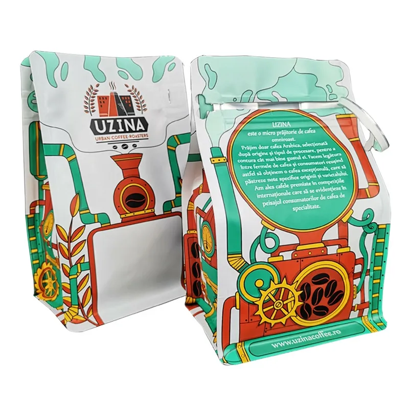 1 Lb Coffee Bags Stock Matte Black Coffee Pouches Bags Aluminum Foil Coffee Bags with Reusable Zipper