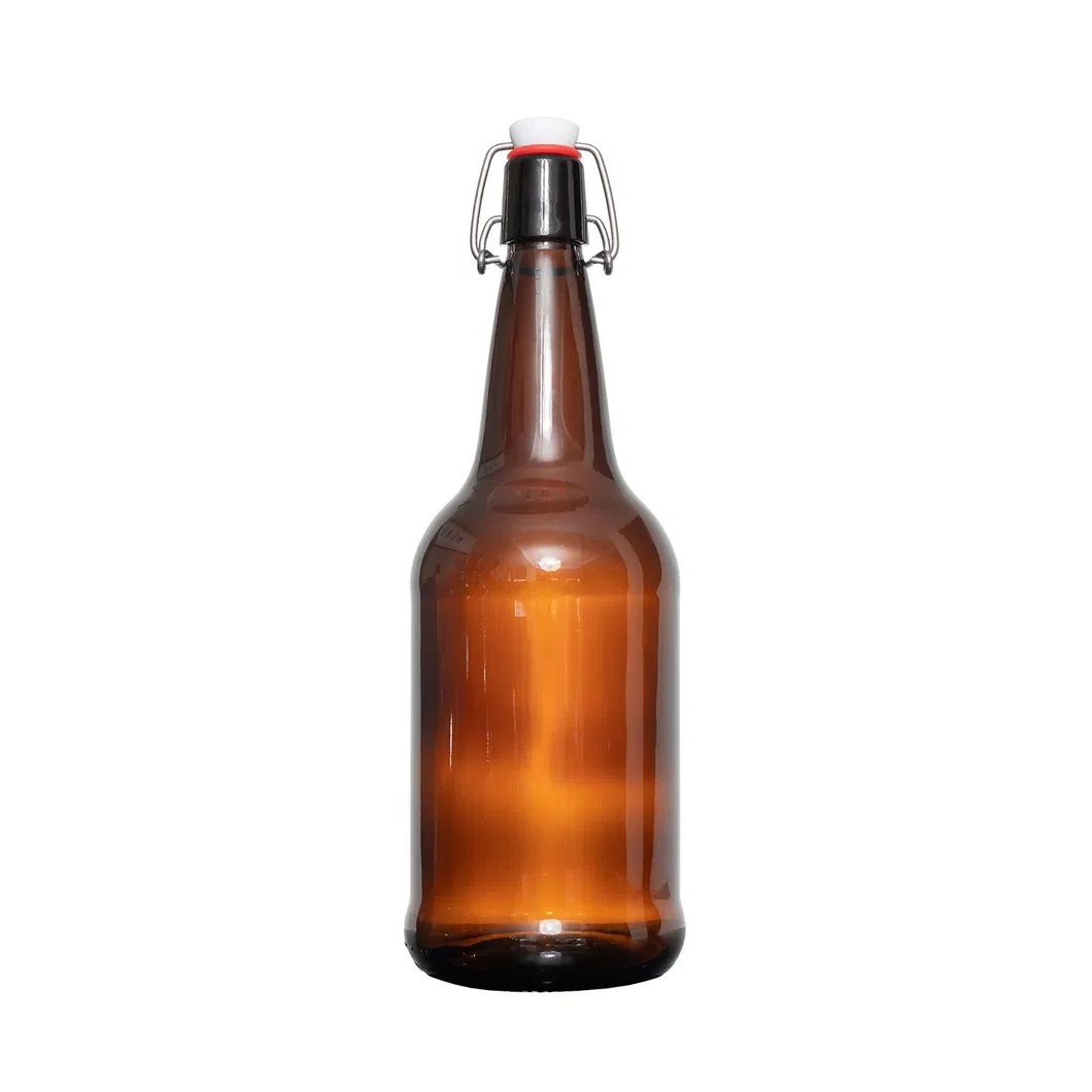 1000ml Empty Amber Sparking Wine Bottle with Swing Top for Beer Drinking