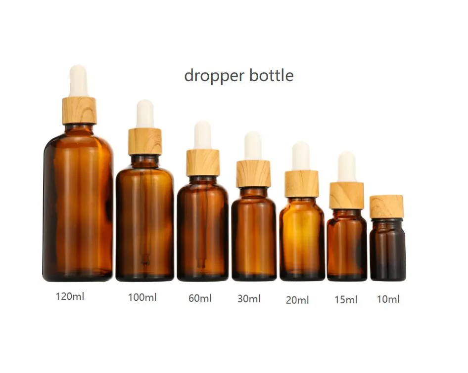 10ml 50ml Green Essential Oil Glass Serum Glass Tincture Dropper Bottles