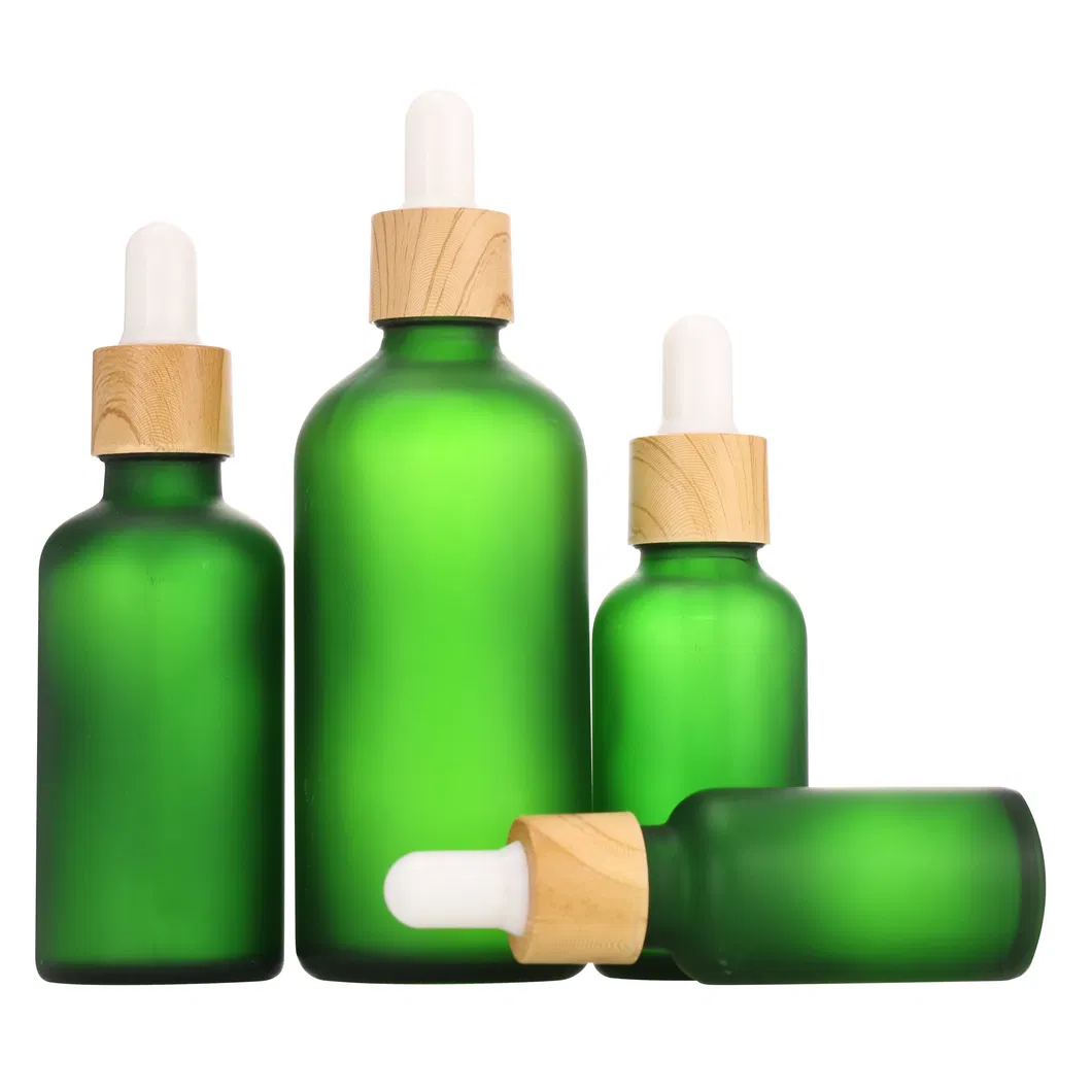 10ml 50ml Green Essential Oil Glass Serum Glass Tincture Dropper Bottles
