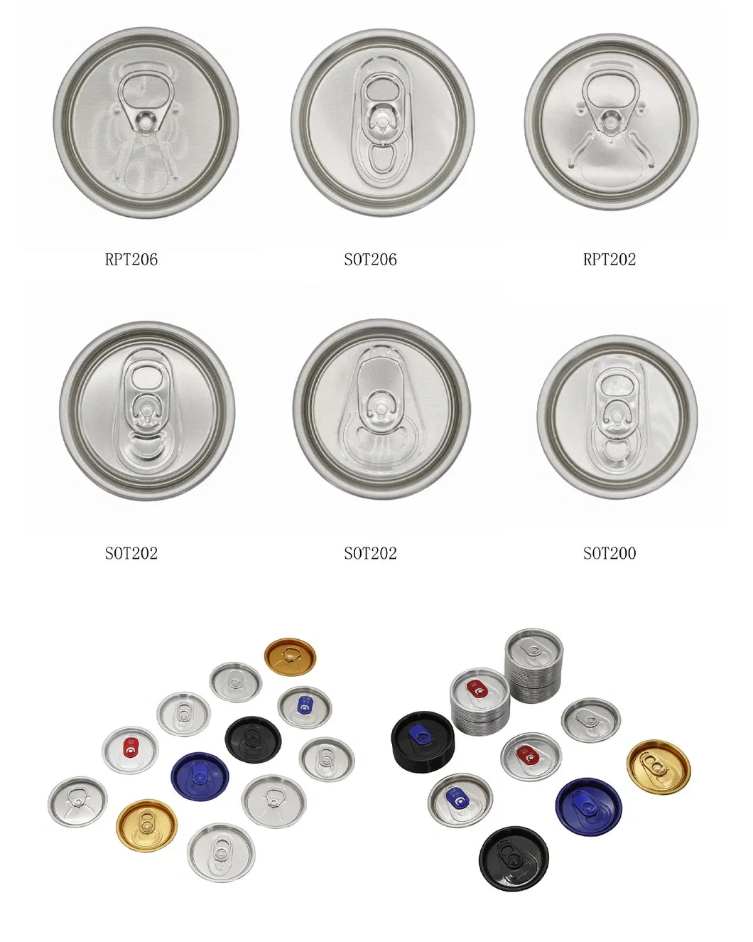 200#202#206# Beverage Beer Lid Aluminum Lid Easy Open End