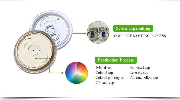 200 Sot B64 Customized Printing Beverage Can Easy Open Aluminum Can Lid