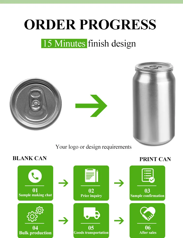 200 Sot B64 Customized Printing Beverage Can Easy Open Aluminum Can Lid