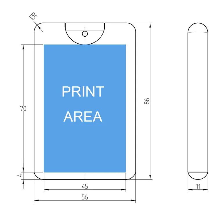 20ml Rectangle PP Plastic Pocket Sized Refilled Credit Card Spray Mini Hand Pump Perfume Bottle for Perfume Atomizer