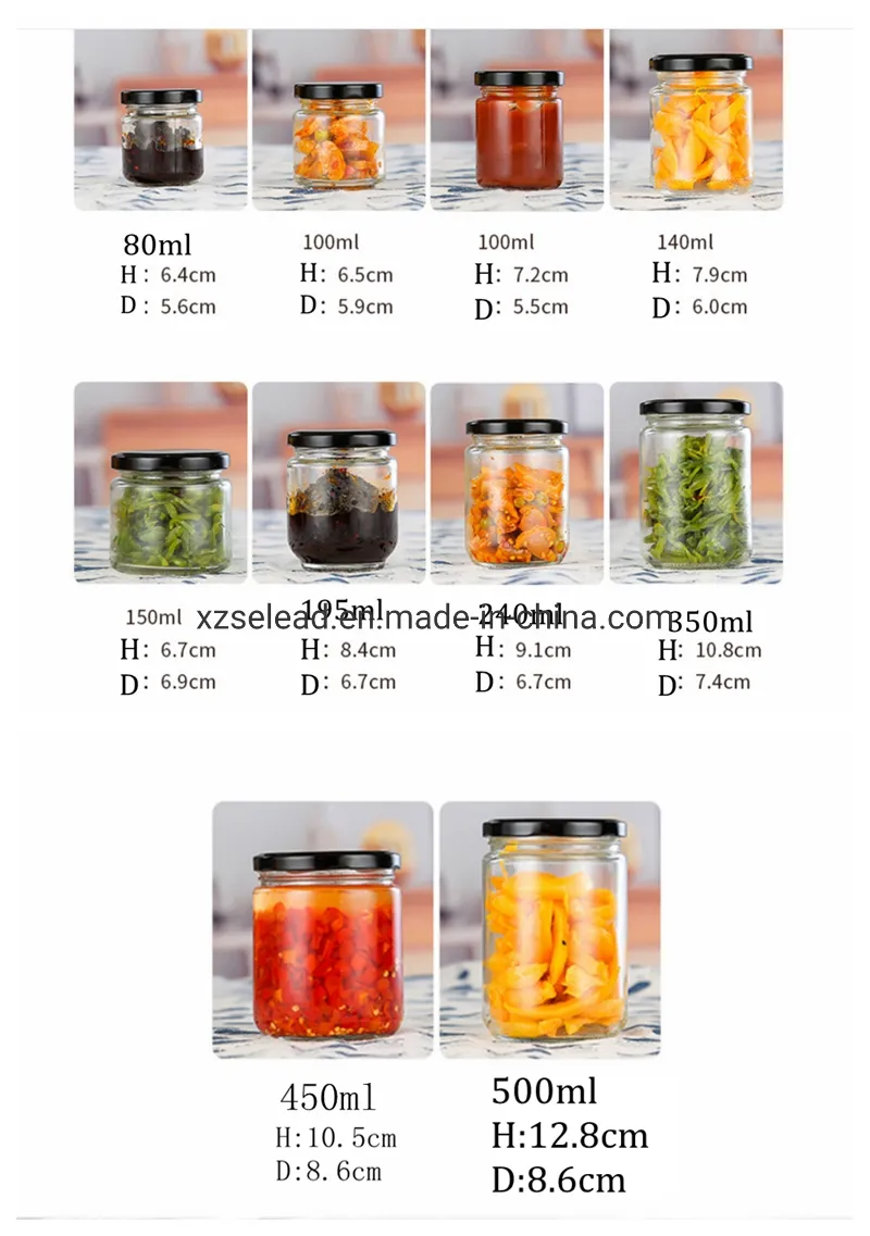 25ml 30ml 50ml Mini Honey Jar Small Round Glass Jam Jars Glass with Lid Storage Pickles Jar for Food