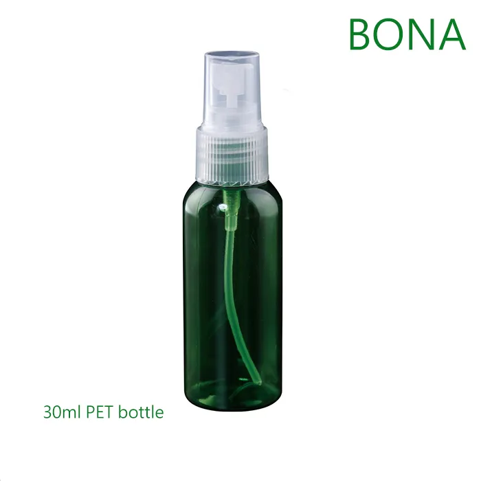 30ml 50ml 100ml Clear Blue Green Pet Spray Bottle with Fine Mist Sprayer