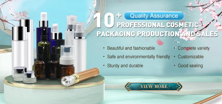 30ml Tawdry Green Black Small Cover Oblique Shoulder Glass Press Cosmetics Lotion Essence Pressure Pump Bottle