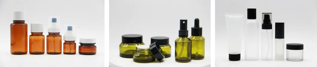 30ml Tawdry Green Black Small Cover Oblique Shoulder Glass Press Cosmetics Lotion Essence Pressure Pump Bottle