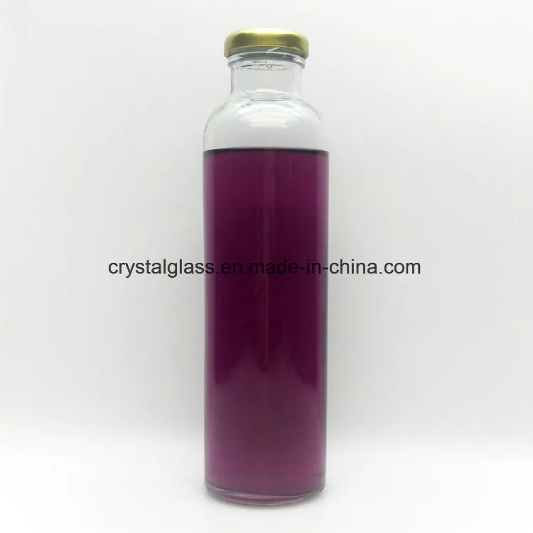 310ml Juice Glass Bottles High Quality with Logo Customized on Screw Metal Lids