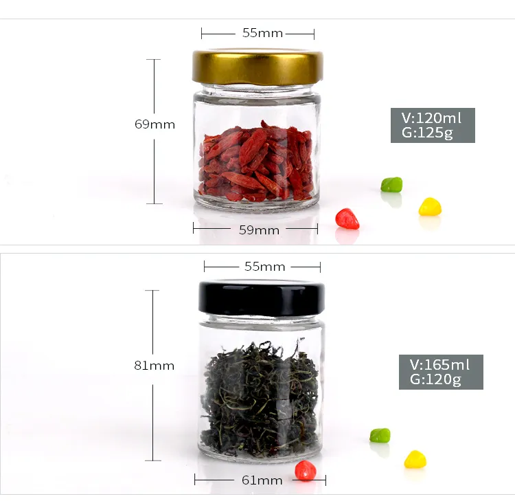 335ml Clear Glass Jam Food Storage Jar with Metal Lid
