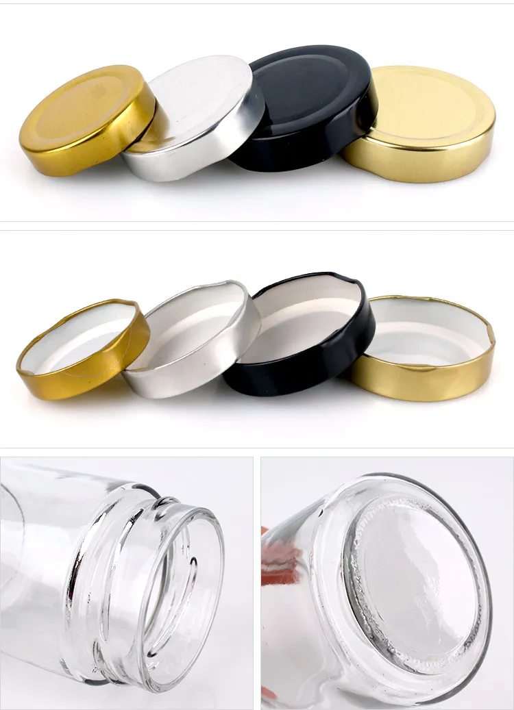 335ml Clear Glass Jam Food Storage Jar with Metal Lid