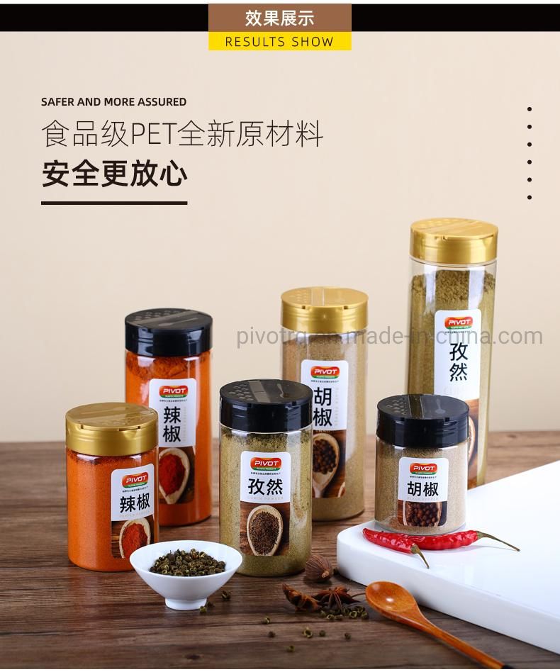 350ml Plastic Spice Bottle with Double Lift Cap for Peppers