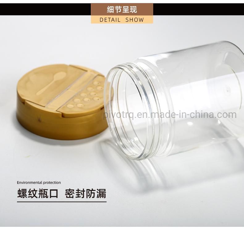 350ml Plastic Spice Bottle with Double Lift Cap for Peppers