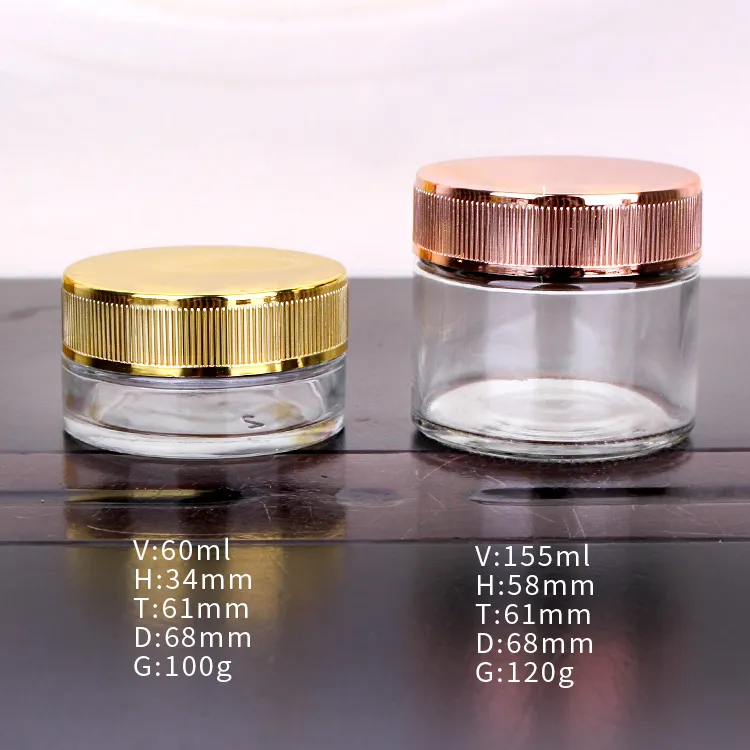 60ml 155ml Glass Jar with Childproof Lid
