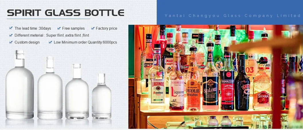 750ml Oslo Gin Whisky Vodka Spirit Glass Bottle for Liquor