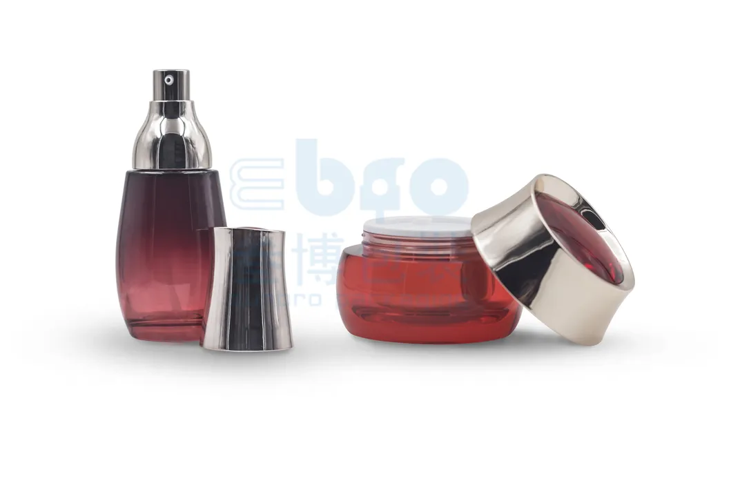 75ml/130ml/150ml Electroplating Pump Gradient Cosmetic Packaging Lotion Cream Jar Glass Bottle