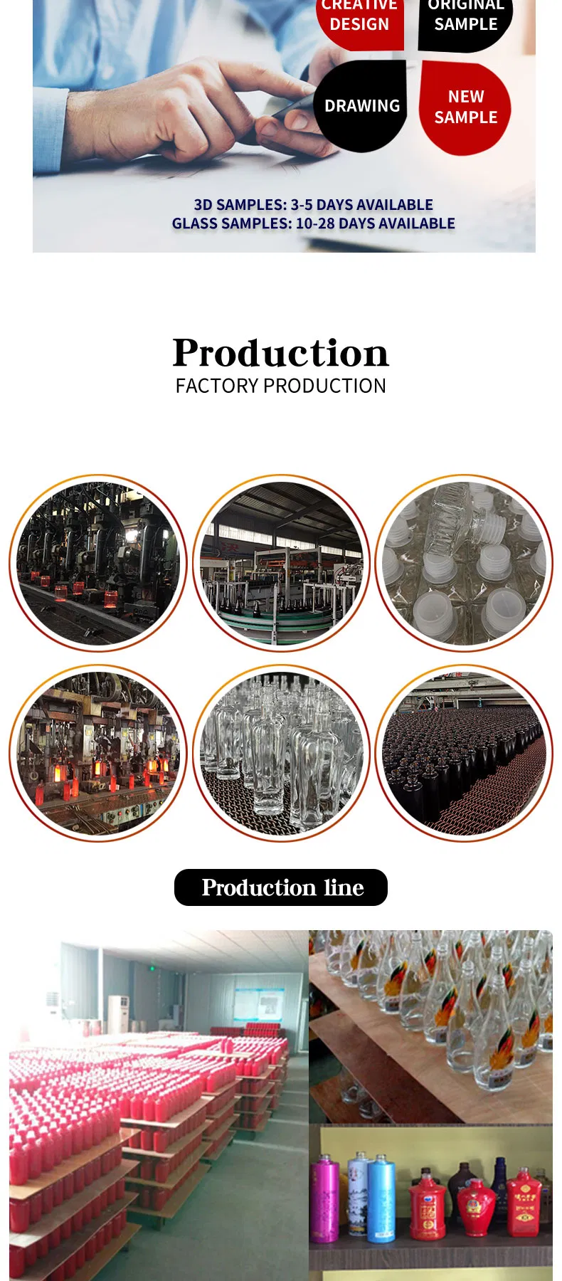 760ml Flint Glass Liqueurs Packing Bottle with Cork