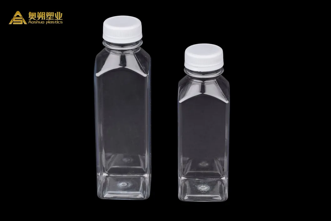 8oz 12oz 16oz Clear Food Grade Pet Square Juice Bottle