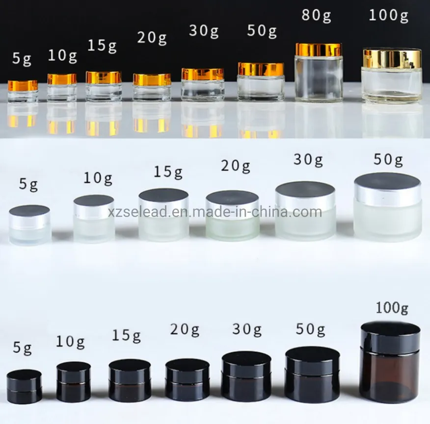 Amber Glass Cream Jar with Sloping Shoulder Moisturizer Glass Jar