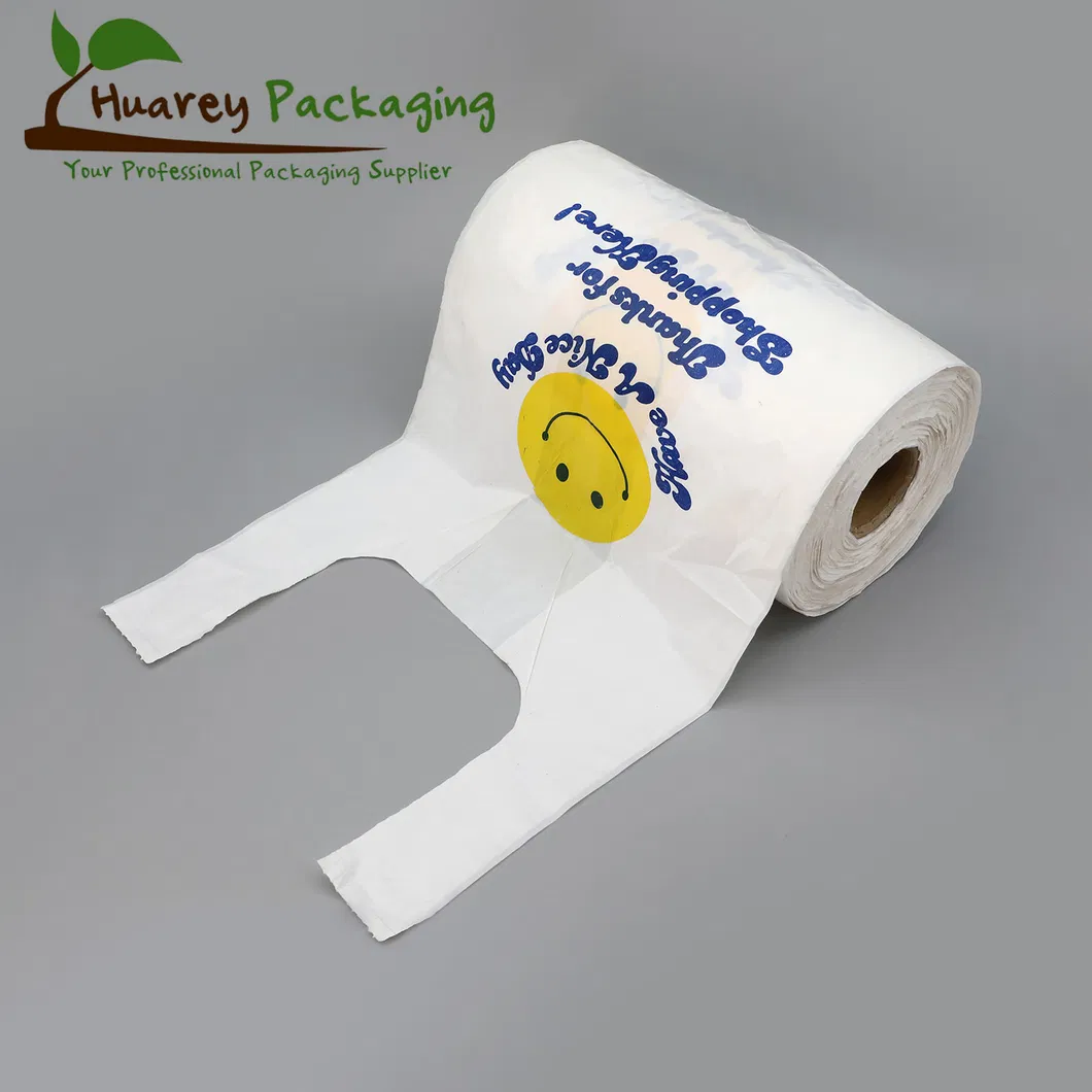 Chinese Supplier Custom Printed Plastic T Shirt Bags Handle Bag Shopping with Logos