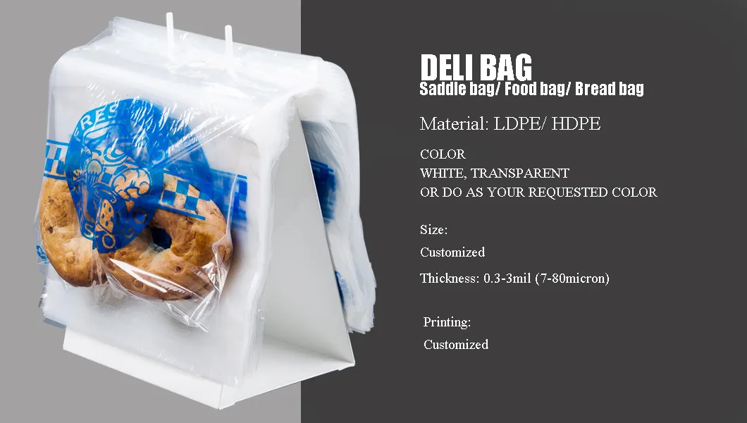 Clear LDPE Transparent Plastic Flat Plain Fresh Deli Bag for Bread Bakery Packaging