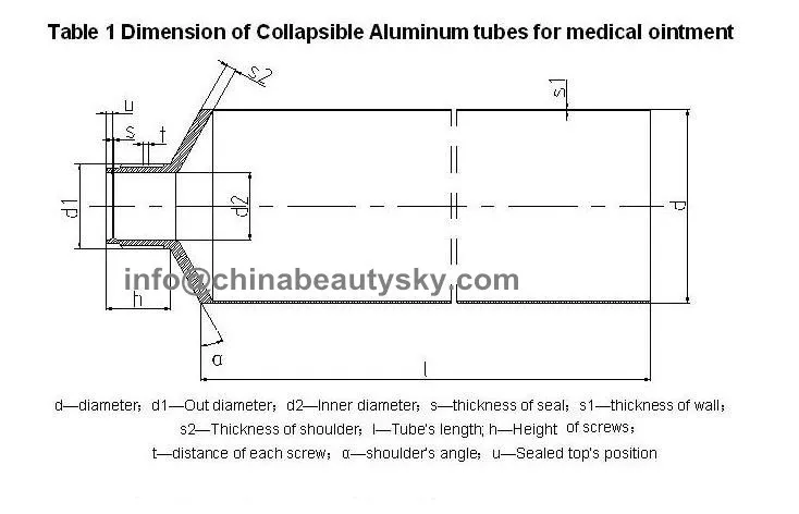 Cosmetic Packaging Aluminium Tubes for Skin Care Hand Cream Volume 3oz