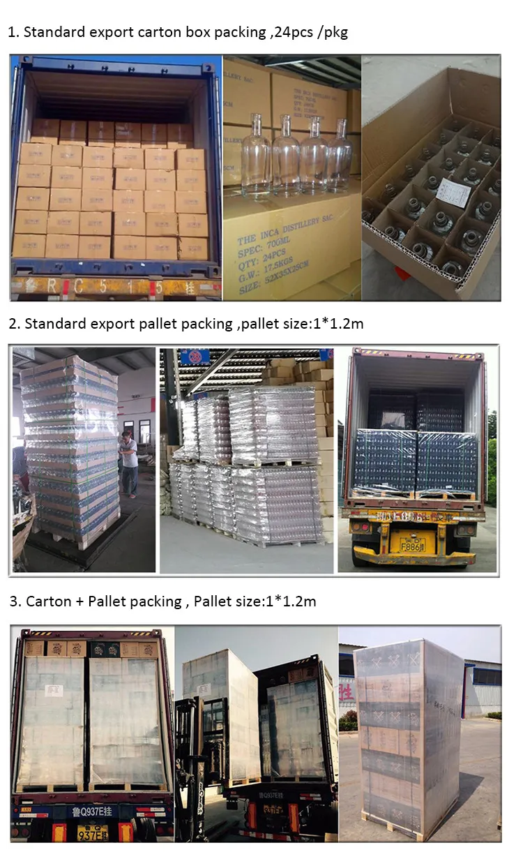 Crystal Russian Vodka Clear Glass Bottle with Cheap Price