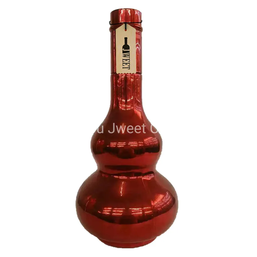 Custom Gourd Shape Colored 750ml Glass Wine Bottle with Stopper