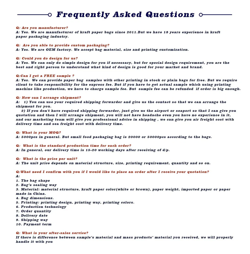 Custom High Quality Flour Rice Packaging Bag Paper Bags Sacks with Double Sided Tape Seal