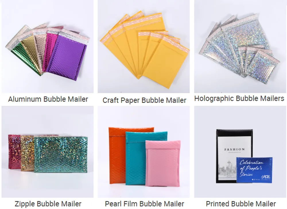 Custom Logo Mailer Bag Printed Shock-Resistance Padded Envelop Bubble 6*10 10*13 12*15 Clothing Packaging Shipping Poly Mailer