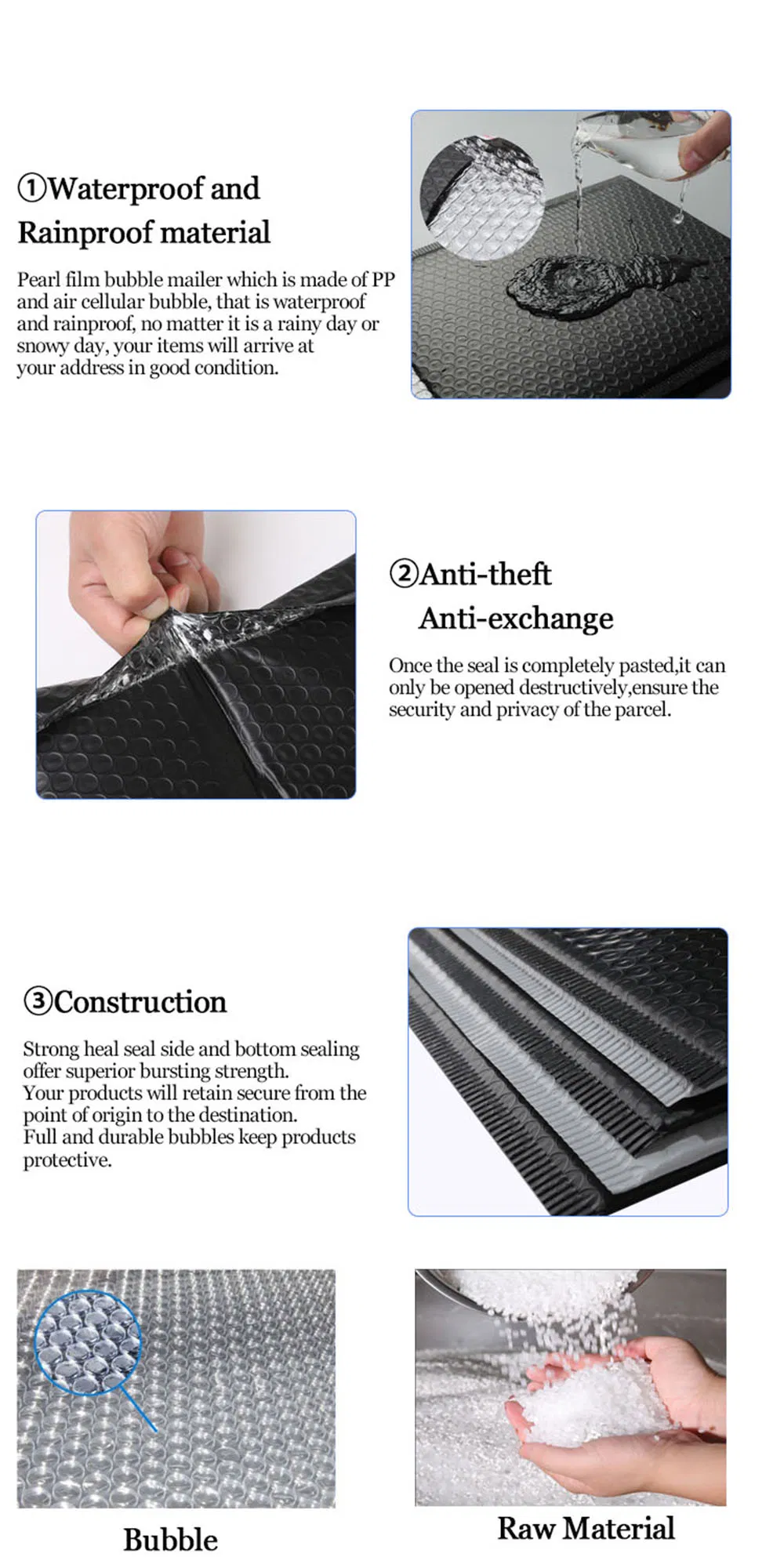 Custom Logo Mailer Bag Printed Shock-Resistance Padded Envelop Bubble 6*10 10*13 12*15 Clothing Packaging Shipping Poly Mailer