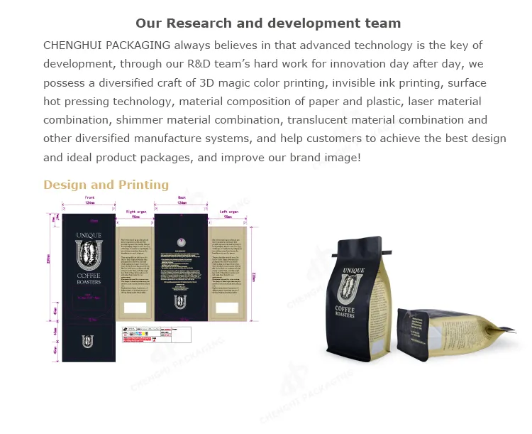 Custom Logo Print Plastic Mylar Foil Food Packaging Laminating Films Biodegradabale Coffee Food Packaging Shaped Sachet