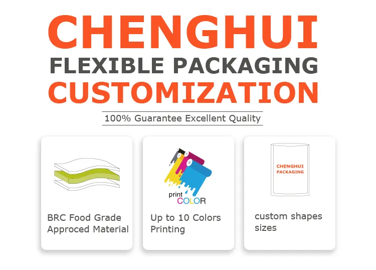 Custom Logo Print Plastic Mylar Foil Food Packaging Laminating Films Biodegradabale Coffee Food Packaging Shaped Sachet