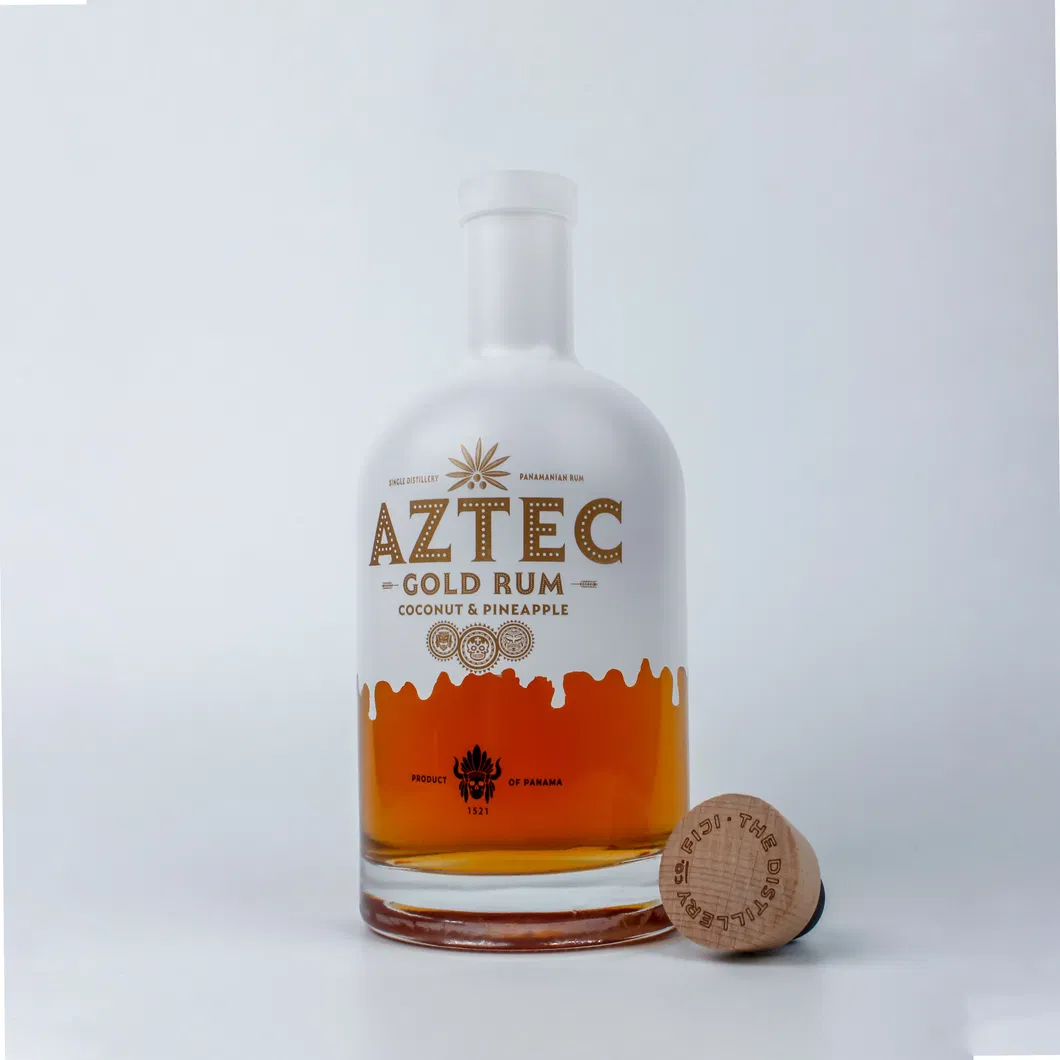 Custom Logo Printing Matte Black spray Coating 375ml 700ml 750ml Spirit Glass Bottle