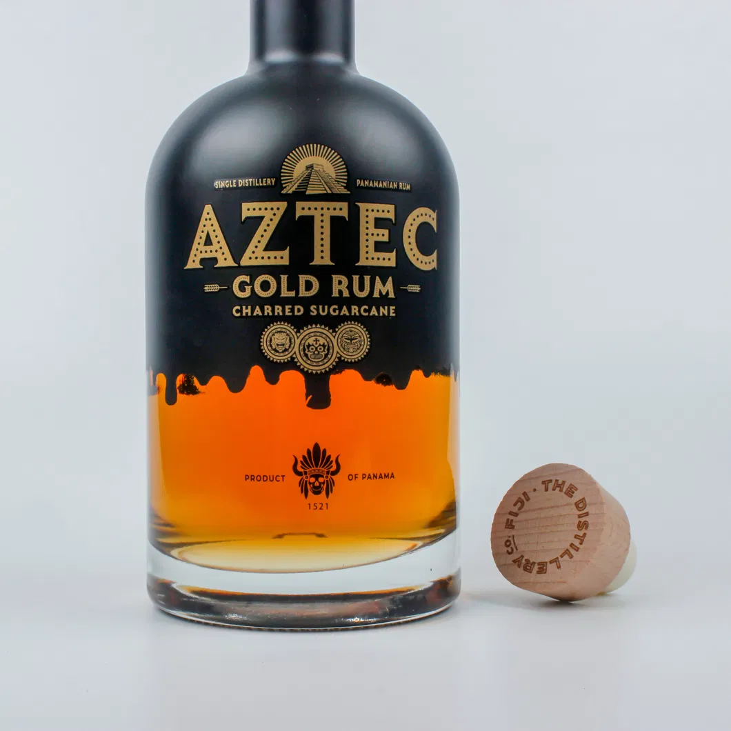 Custom Logo Printing Matte Black spray Coating 375ml 700ml 750ml Spirit Glass Bottle