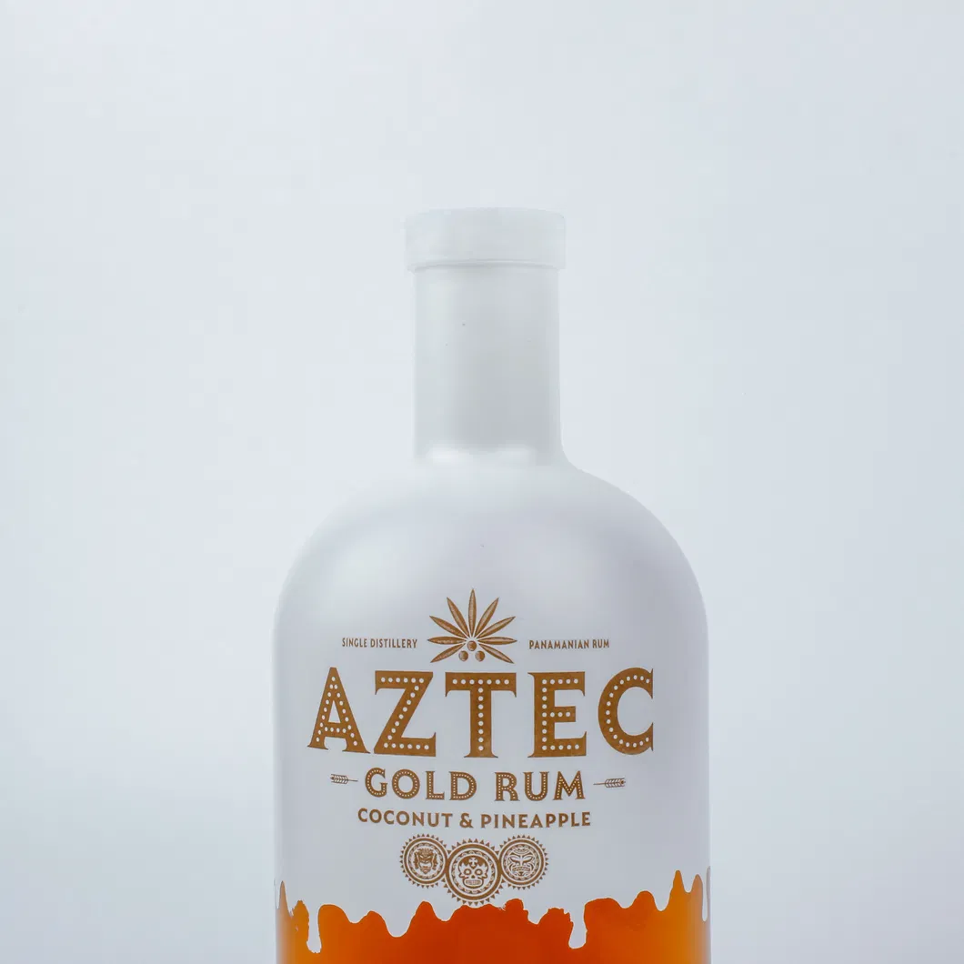 Custom Logo Printing Matte Black spray Coating 375ml 700ml 750ml Spirit Glass Bottle