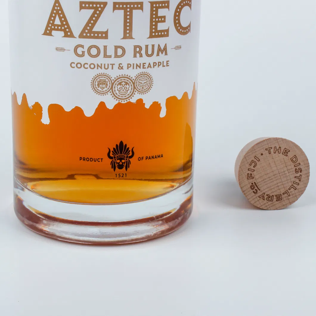 Custom Logo Printing Matte Black spray Coating 375ml 700ml 750ml Spirit Glass Bottle