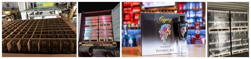 Custom Logo Printing Matte Black spray Coating 375ml 700ml 750ml Spirit Glass Bottle