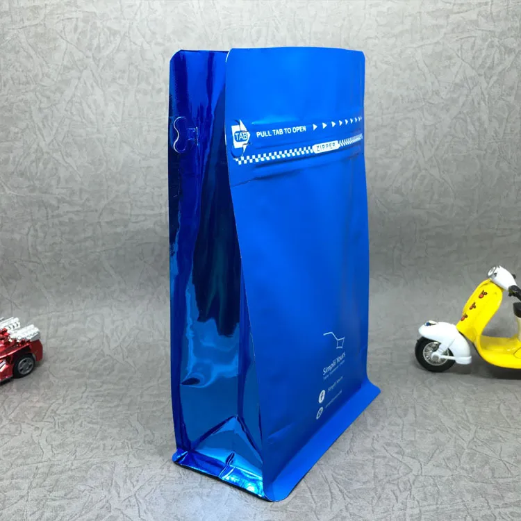 Custom Printed Foil Roasted Coffee Beans Packing for Food Plastic Packaging Bag for Coffee One Way Valve Ziplock Coffee Bag