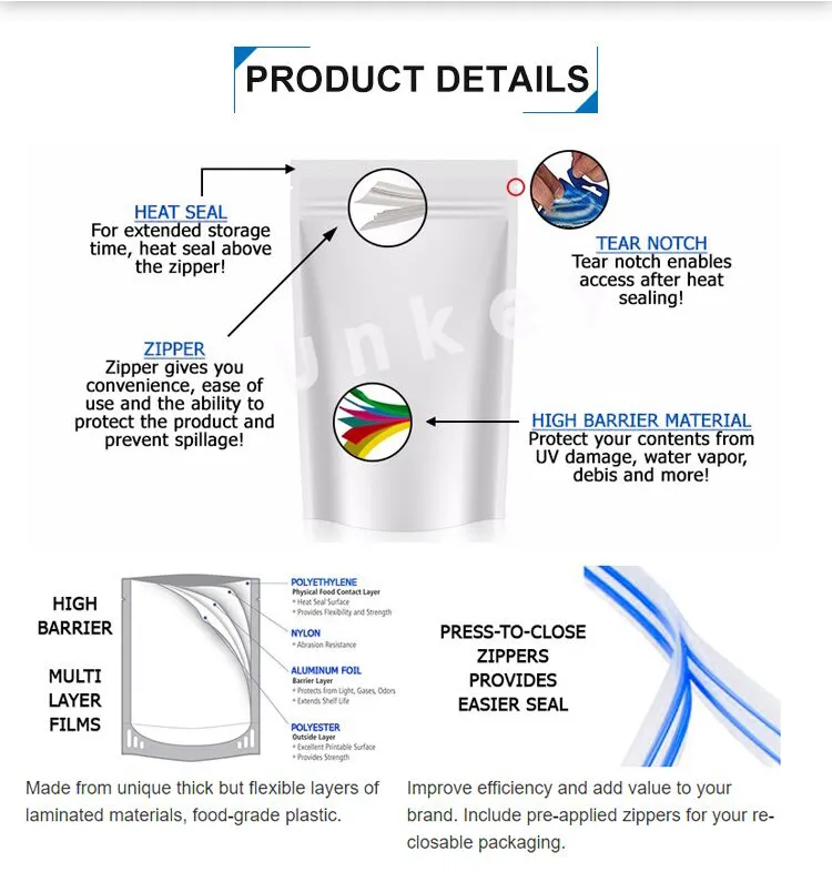 Custom Printed Matt Mylar Frosted Bolsa Stand up Pouch with Window