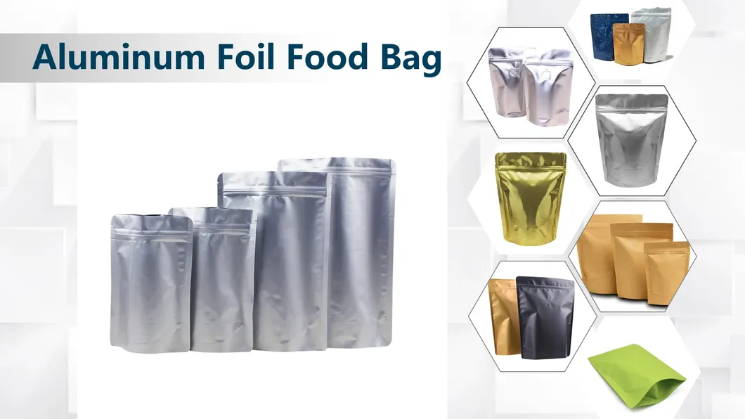 Custom Printed Reclosable Stand up Pouch Mylar Packaging Bags with Window & Zipper 200g