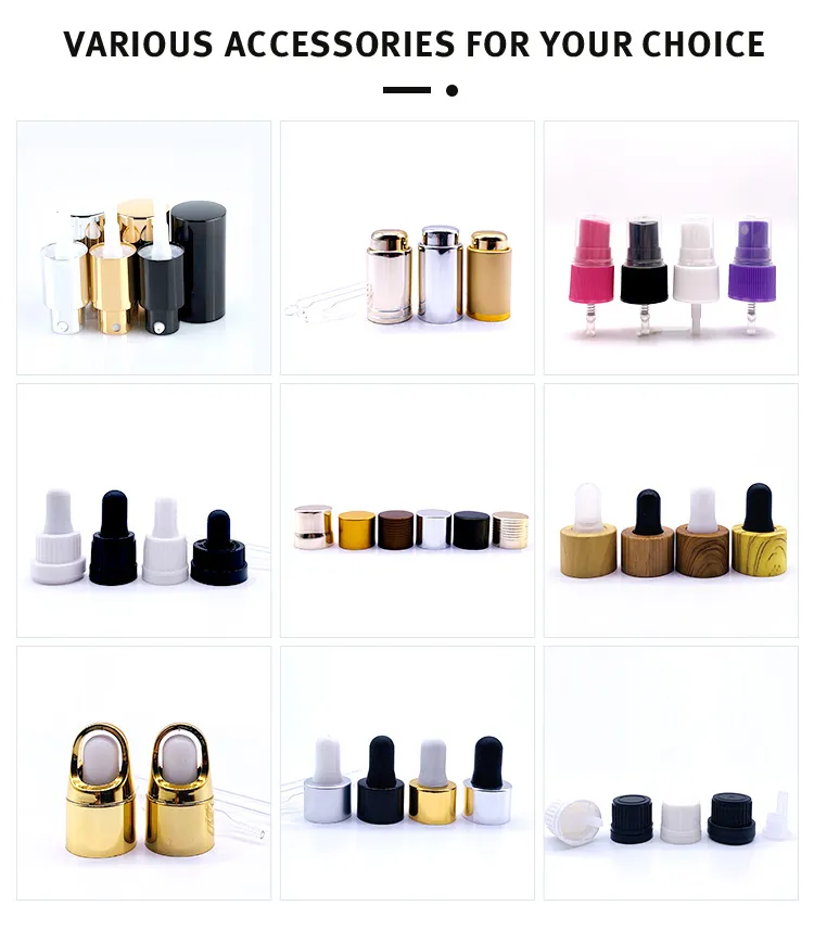 Customization Hot Sale Spray Bottle Glass Cosmetic Bottle Glass Pump Cosmetic Bottles Packaging Dropper Bottle for Essential Oil and Skin Cream