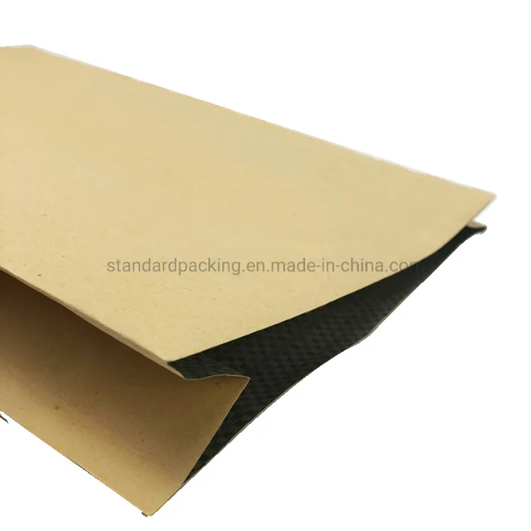 Customized Pet Food Cat Litter Kraft Paper Laminated PP Woven Composite Large Packaging Bag