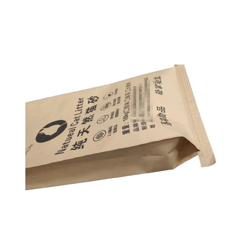 Customized Pet Food Cat Litter Kraft Paper Laminated PP Woven Composite Large Packaging Bag