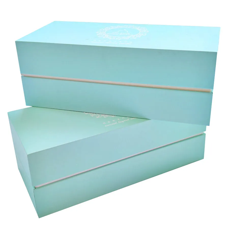 Customized Silk Inserted Wedding Birthday Party Rectangle Paper Gift Packaging Box with Color Printing