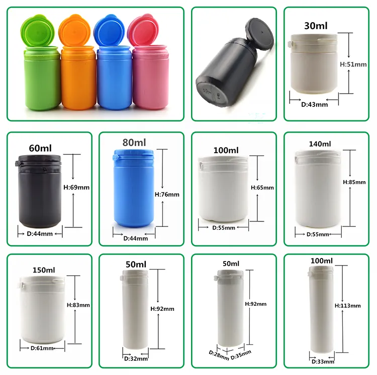 Dark Green Color 120ml HDPE Plastic Candy Empty Bottles Wide Mouth 70mm 680g Pet Preform for Chewing Gum Bottle