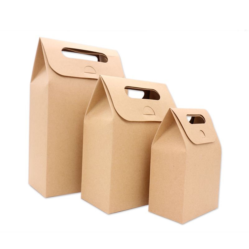 Disposable Paper Bag Brown Kraft Paper Bag Gift Bags Packing