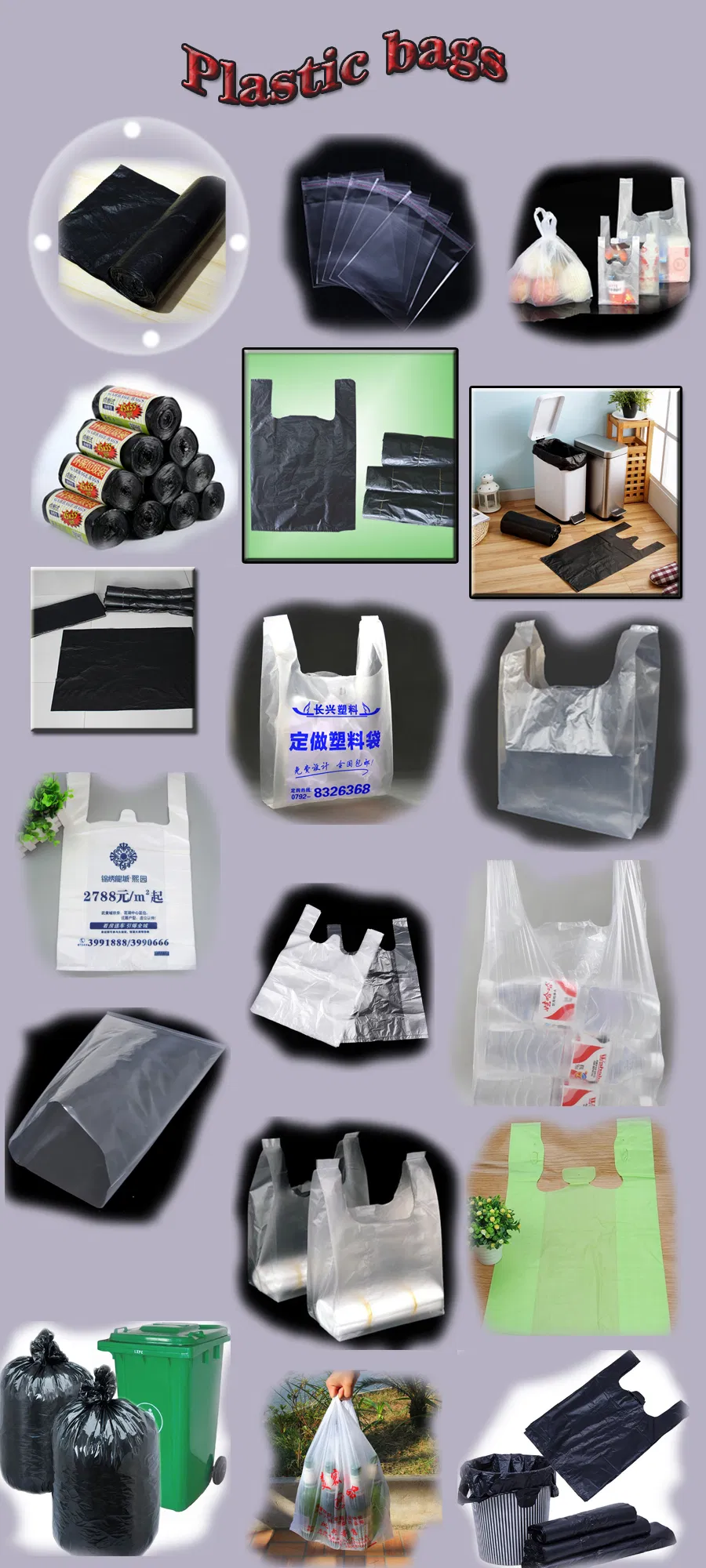 Disposable Plastic Eco-Friendly Garbage Bag on Roll