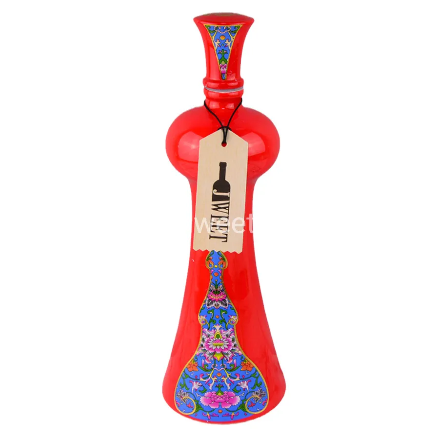 Empty Colored Ceramic Vodka Bottle Decal Printing Vodka Bottle