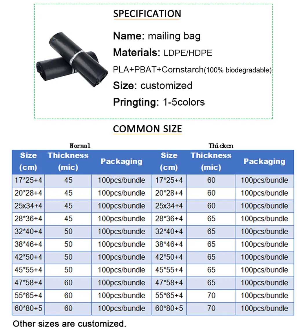 Express Bubble Bag Plastic Courier Mailing Bag LDPE Poly Mailer